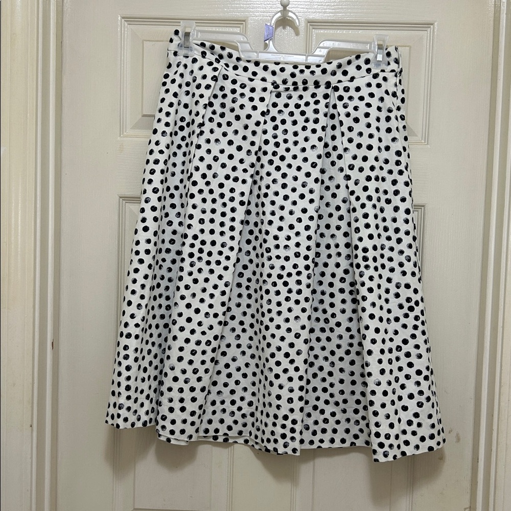 Who What Wear Black and White Polka Dot Midi Skirt- Size 10 32Wx27L